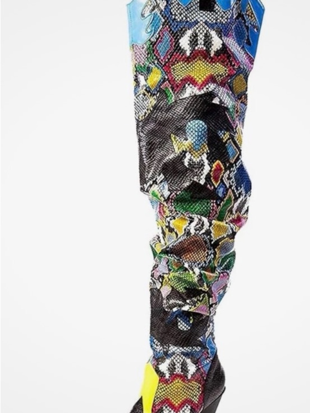 Cape Robbin size 7.5 Multicolor Graphic Knee-High Wedge Boots - Picture 3 of 9